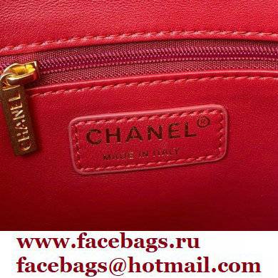 Chanel Tweed Small Classic Flap Bag AS2819 Red 2021