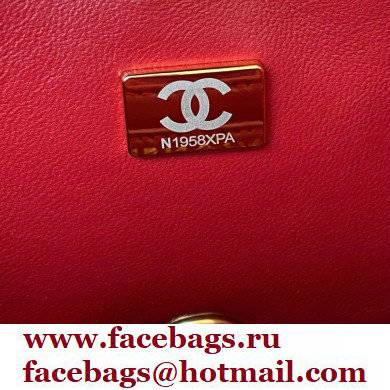 Chanel Tweed Small Classic Flap Bag AS2819 Red 2021