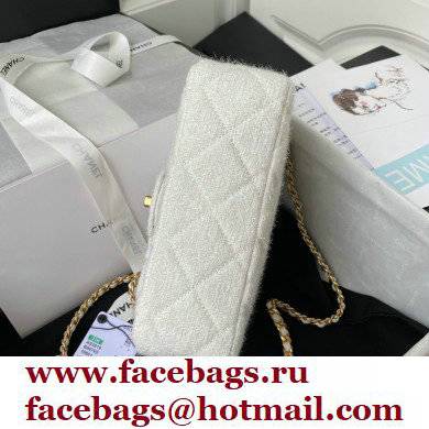 Chanel Tweed Small Classic Flap Bag AS2819 White 2021