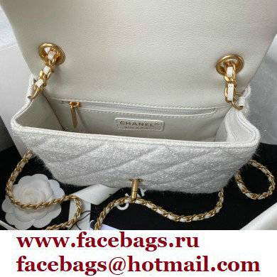 Chanel Tweed Small Classic Flap Bag AS2819 White 2021