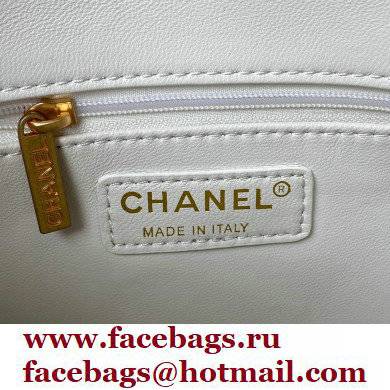 Chanel Tweed Small Classic Flap Bag AS2819 White 2021