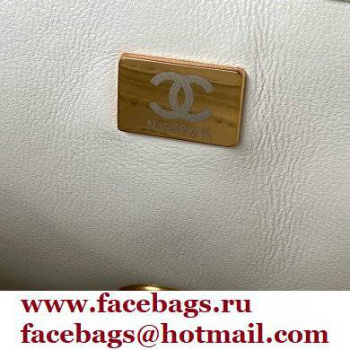 Chanel Tweed Small Classic Flap Bag AS2819 White 2021