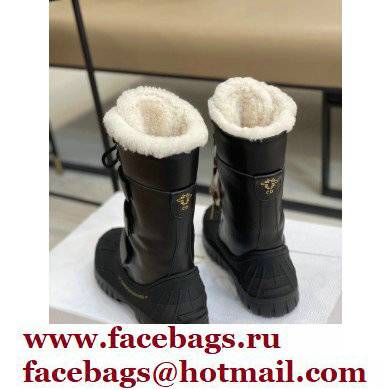 Dior Calfskin and Lambskin Wool Ankle Boots Black 2021