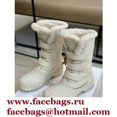 Dior Calfskin and Lambskin Wool Ankle Boots White 2021