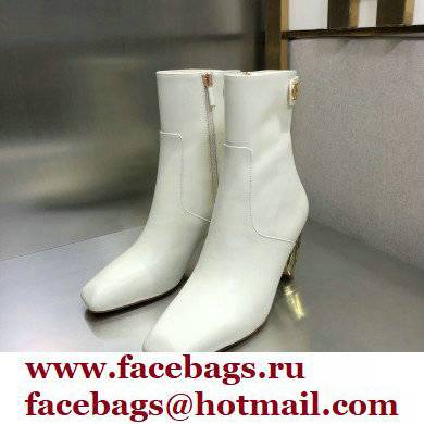 Dior Heel 9cm Calfskin Rhodes Ankle Boots White 2021