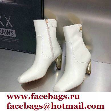 Dior Heel 9cm Calfskin Rhodes Ankle Boots White 2021