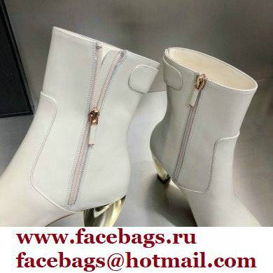 Dior Heel 9cm Calfskin Rhodes Ankle Boots White 2021