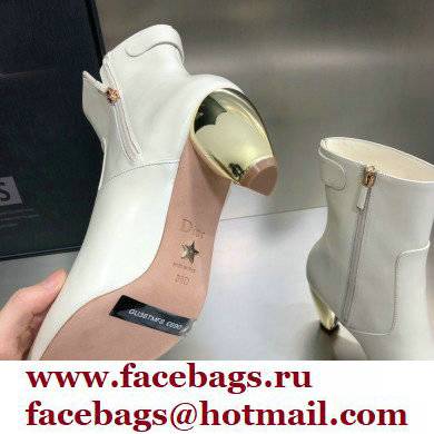 Dior Heel 9cm Calfskin Rhodes Ankle Boots White 2021