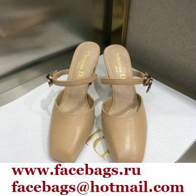 Dior Heel 9cm Calfskin Rhodes Mules Nude 2021