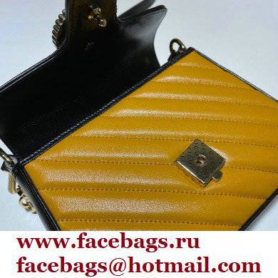 Gucci Diagonal GG Marmont Mini Top Handle Bag 583571 Orange/White/Black 2021