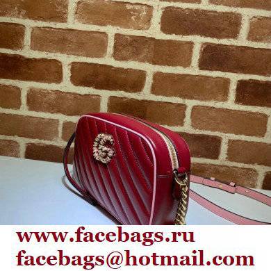 Gucci Diagonal GG Marmont Small Shoulder Bag 447632 Red/Pink 2021