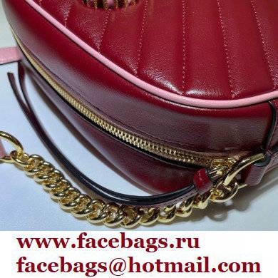 Gucci Diagonal GG Marmont Small Shoulder Bag 447632 Red/Pink 2021