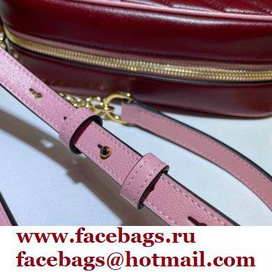 Gucci Diagonal GG Marmont Small Shoulder Bag 447632 Red/Pink 2021