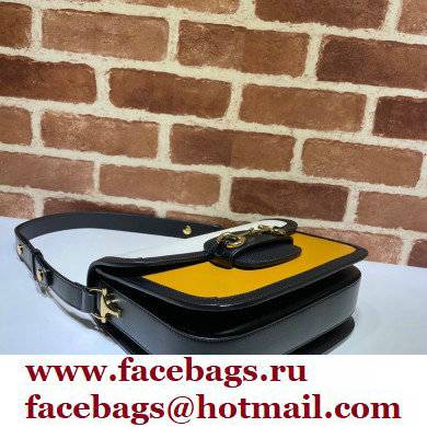 Gucci Horsebit 1955 Small Shoulder Bag 602204 Leather Orange/White/Black 2021 - Click Image to Close