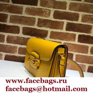 Gucci Horsebit 1955 Small Shoulder Bag 602204 Leather Yellow 2021