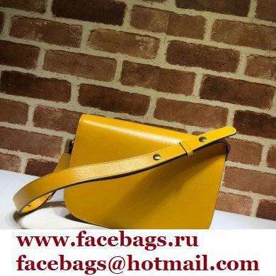 Gucci Horsebit 1955 Small Shoulder Bag 602204 Leather Yellow 2021