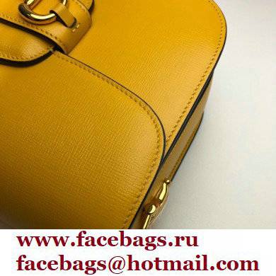 Gucci Horsebit 1955 Small Shoulder Bag 602204 Leather Yellow 2021