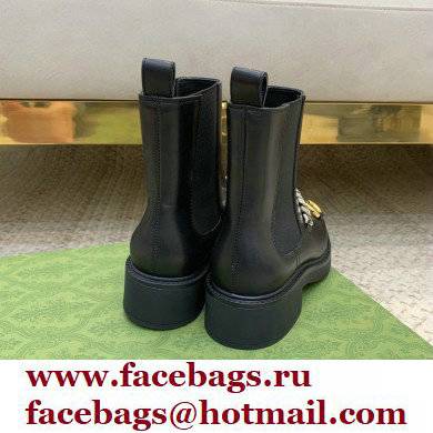 Gucci Horsebit Chelsea Boots Black with Chain 670393 2021