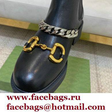 Gucci Horsebit High Boots Black with Chain 2021