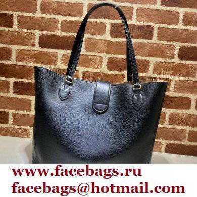 Gucci Medium Tote Bag with Double G 649577 Black 2021