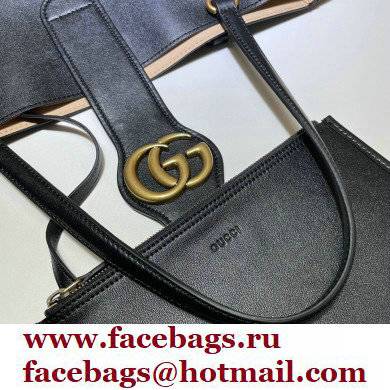 Gucci Medium Tote Bag with Double G 649577 Black 2021