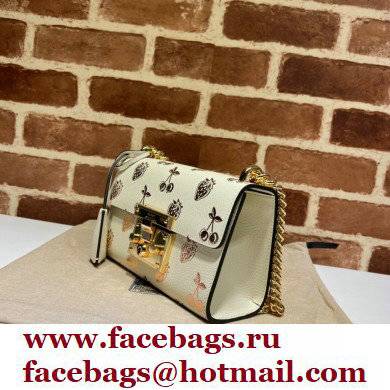 Gucci Padlock Small Berry Shoulder Bag 409487 Leather White 2021