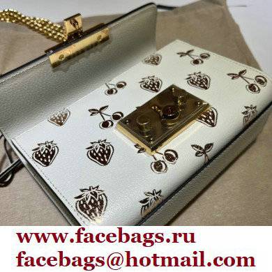 Gucci Padlock Small Berry Shoulder Bag 409487 Leather White 2021