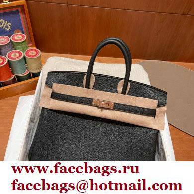 Hermes Birkin 25cm Bag black in Original Togo Leather