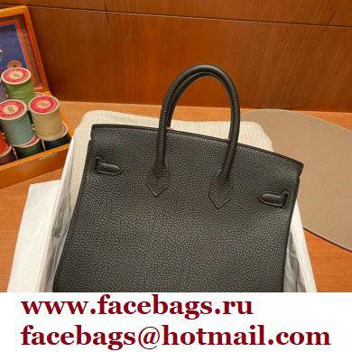 Hermes Birkin 25cm Bag black in Original Togo Leather