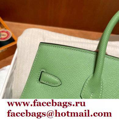 Hermes Birkin 25cm Bag in Original epsom Leather vert criquet with gold hardware handmade