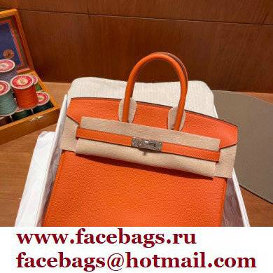 Hermes Birkin 25cm Bag orange in Original Togo Leather