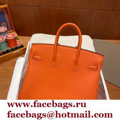 Hermes Birkin 25cm Bag orange in Original Togo Leather