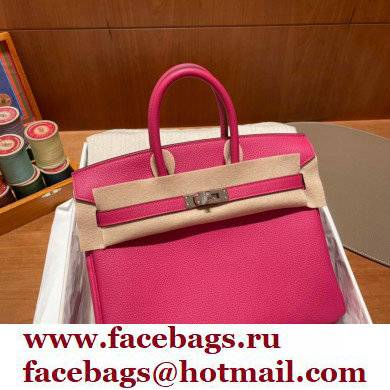 Hermes Birkin 25cm Bag rose tyrien in Original Togo Leather