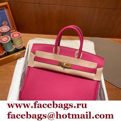 Hermes Birkin 25cm Bag rose tyrien in Original Togo Leather