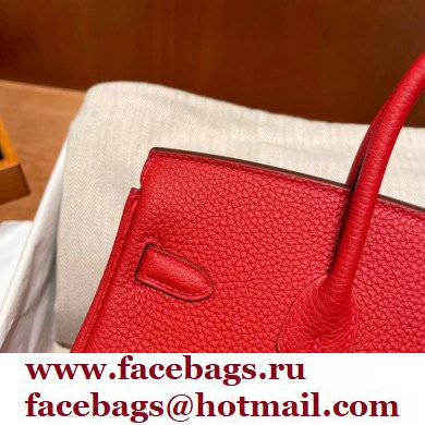 Hermes Birkin 25cm Bag rouge de coeur in Original Togo Leather