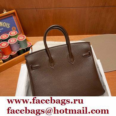 Hermes Birkin 25cm Bag rouge sellier in mysore Leather handmade