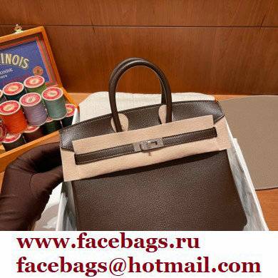 Hermes Birkin 25cm Bag rouge sellier in mysore Leather handmade