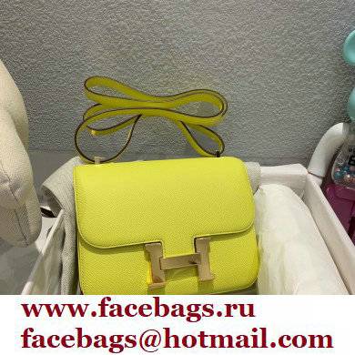 Hermes Constance 18 in original Epsom Leather lemon yellow with gold Hardware