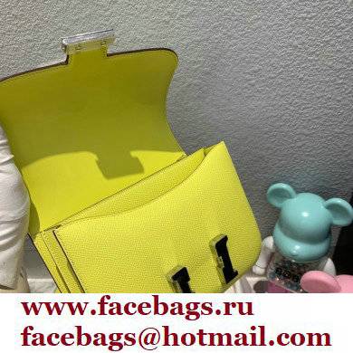 Hermes Constance 18 in original Epsom Leather lemon yellow with silver Hardware