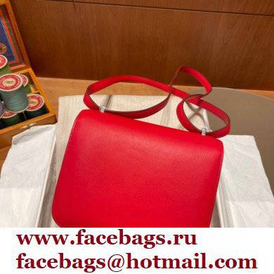 Hermes Constance 18 in original swift Leather rouge de coeur with silver Hardware handmade