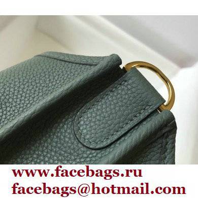 Hermes Evelyne III PM Bag Almond Green with Gold Hardware Half Handmade