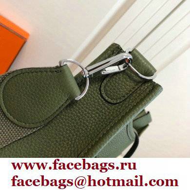 Hermes Evelyne III PM Bag Army Green with Silver Hardware