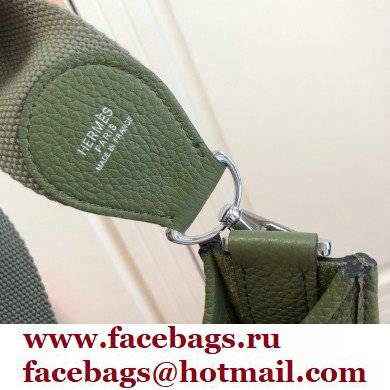 Hermes Evelyne III PM Bag Army Green with Silver Hardware