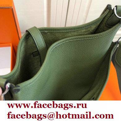 Hermes Evelyne III PM Bag Army Green with Silver Hardware