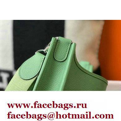 Hermes Evelyne III PM Bag Avocado Green with Silver Hardware