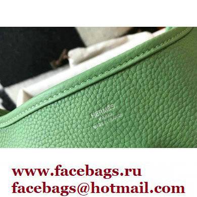 Hermes Evelyne III PM Bag Avocado Green with Silver Hardware