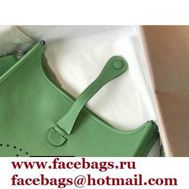 Hermes Evelyne III PM Bag Avocado Green with Silver Hardware