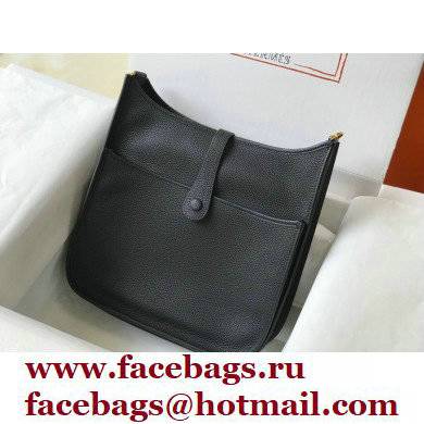 Hermes Evelyne III PM Bag Black with Gold Hardware Half Handmade