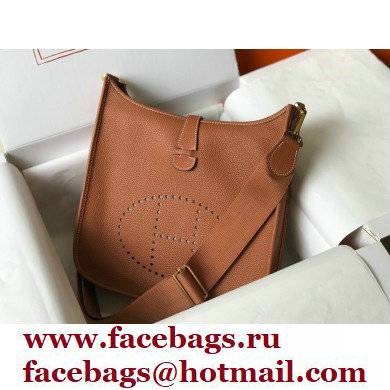 Hermes Evelyne III PM Bag Brown with Gold Hardware Half Handmade