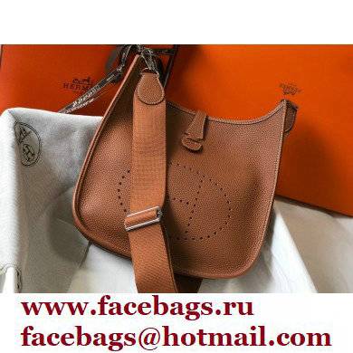 Hermes Evelyne III PM Bag Brown with Silver Hardware